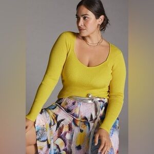 Anthropologie Sweetheart Ribbed Sweater